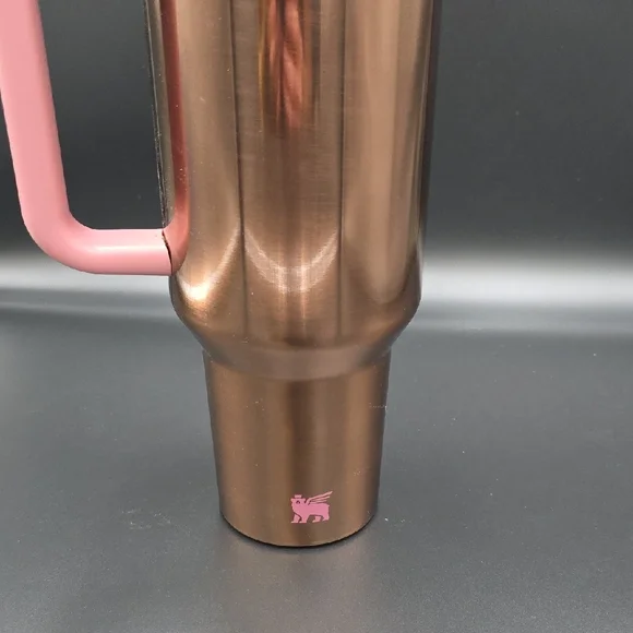 Stanley Metallic Bronze Travel Mug with Pink Handle - Picture 4 of 4